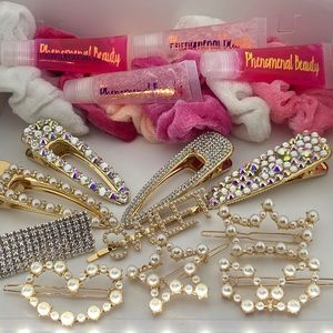 Hair pin , Scrunchies and lip gloss bundles